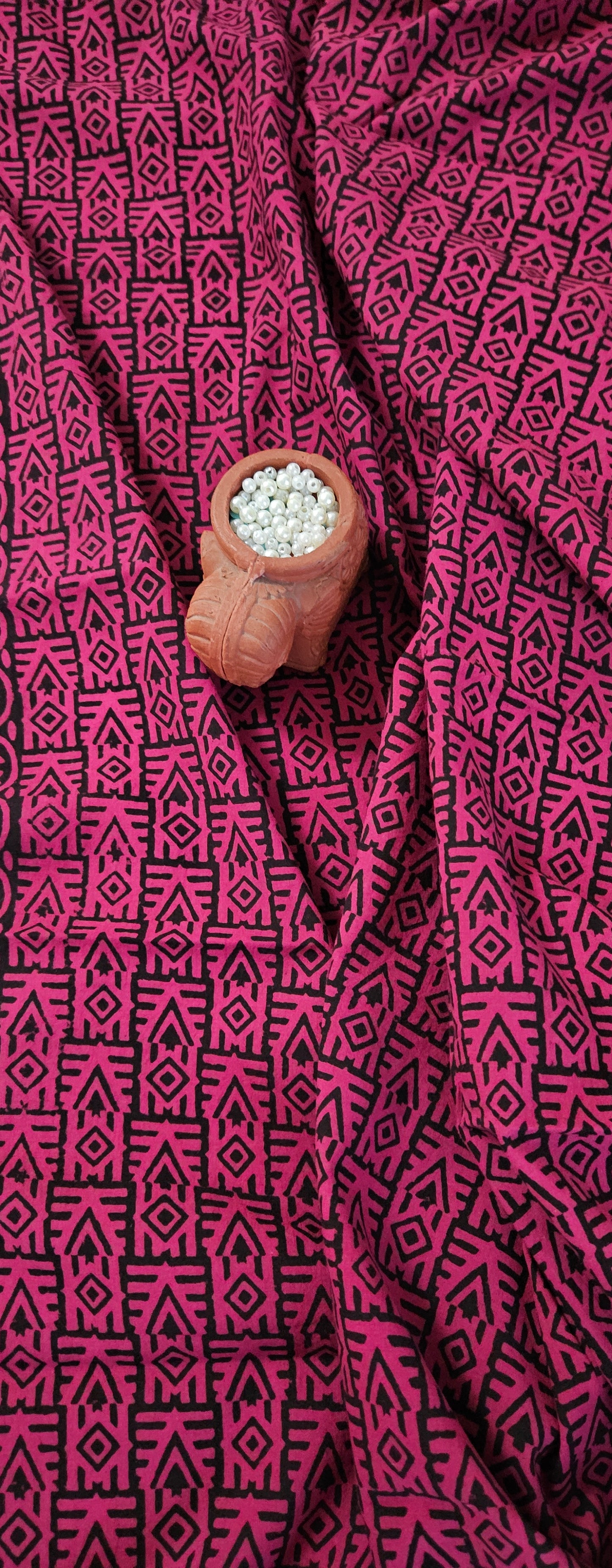 Rani'n'black block print kurta