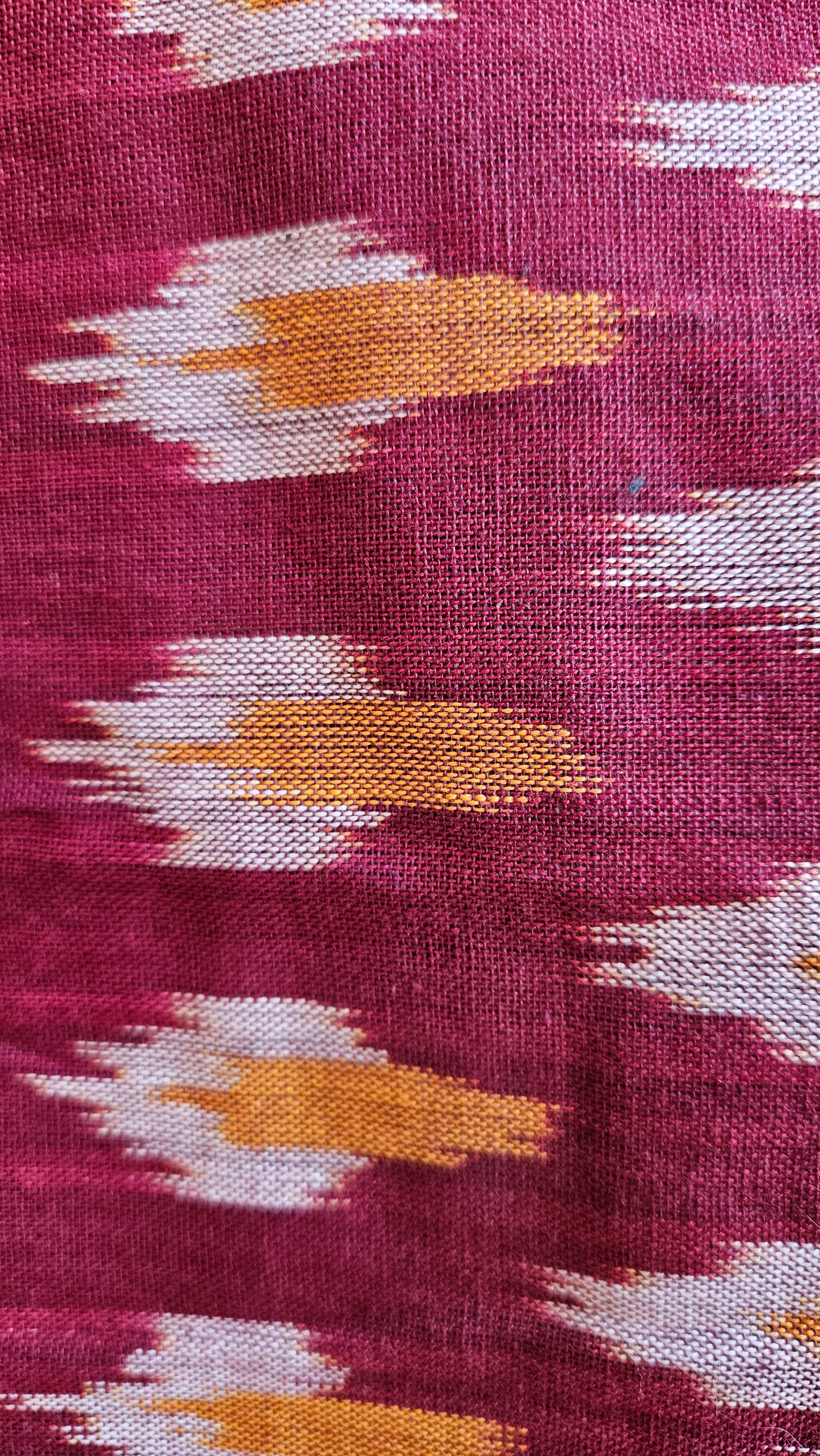 Maroon'n'mustard ikat weave cotton suit