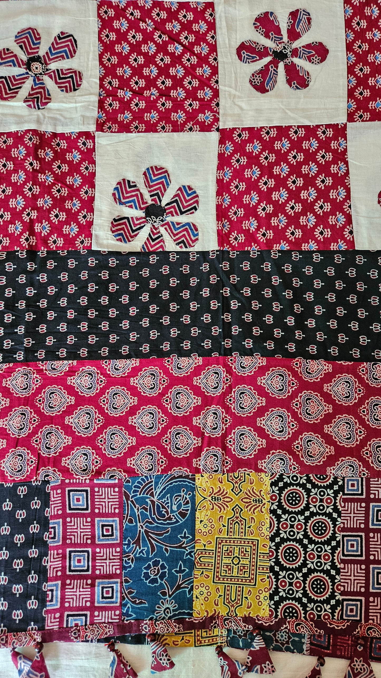 Maroon’n’blue ajrakh print cotton suit