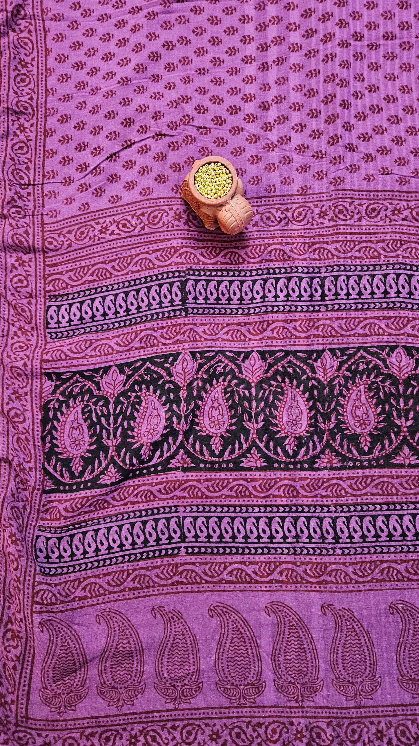 Black'n'purple bagh print cotton suit