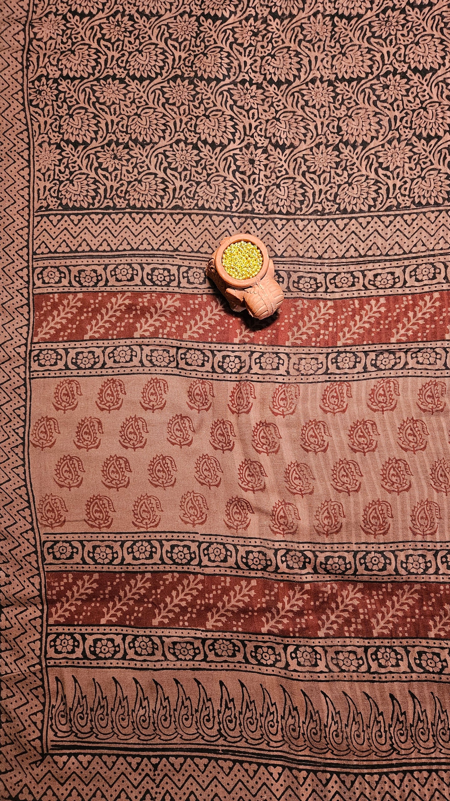 Browh'n'black bagh print cotton suit