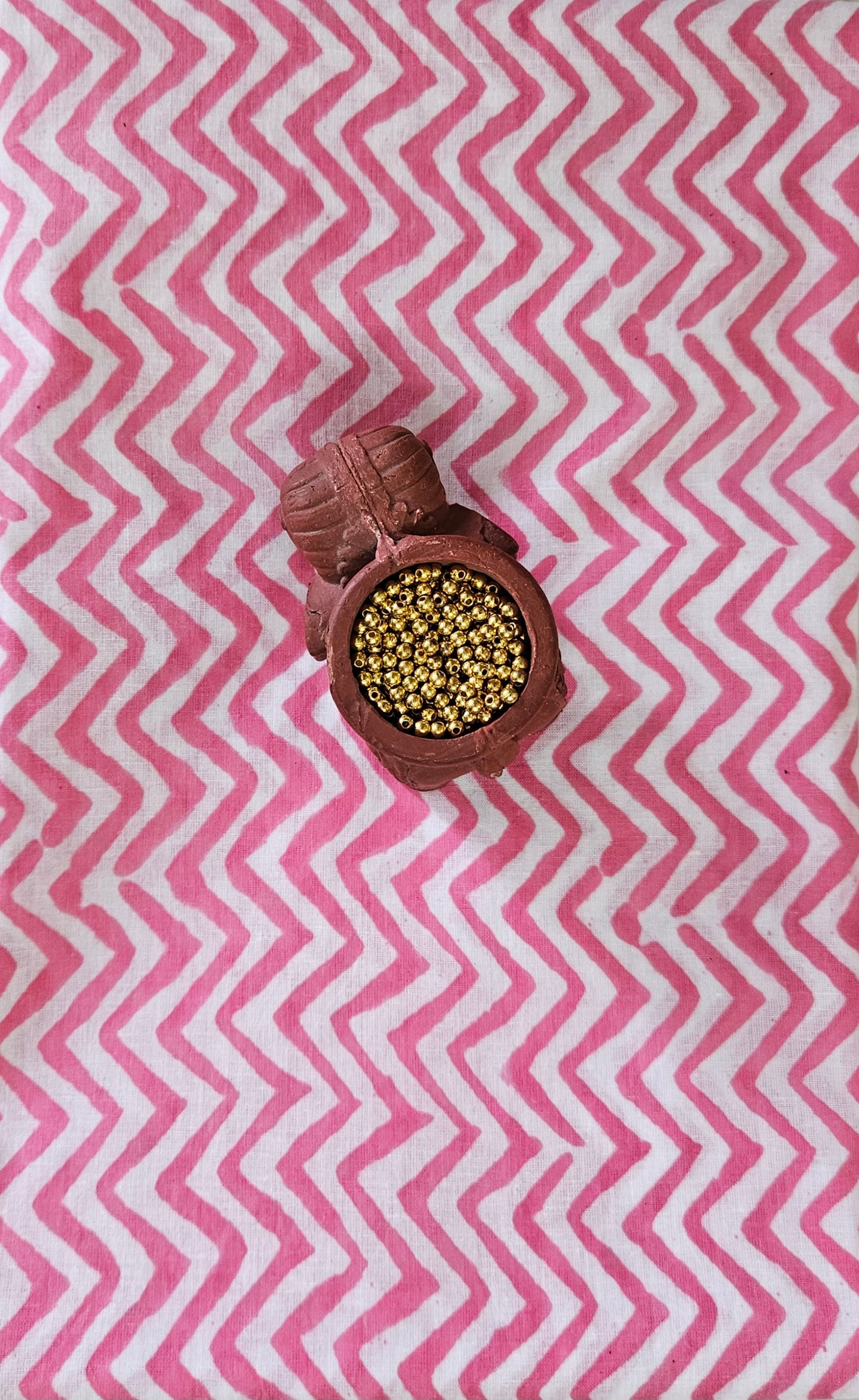 Yellow’n’pink Baroda print cotton suit