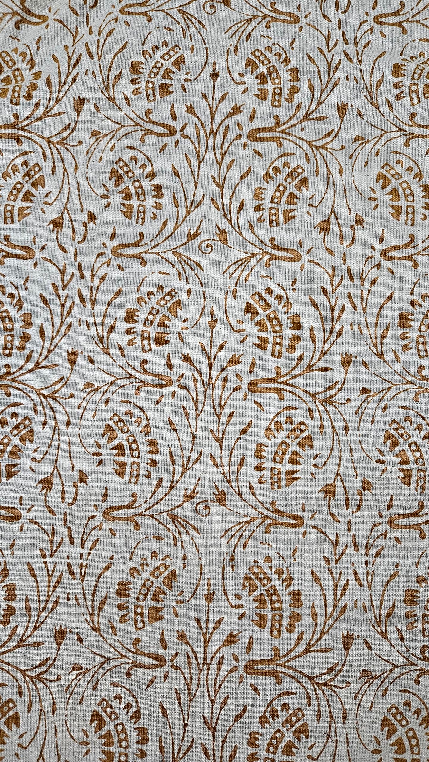 Mustard’n’off white gamthi print cotton suit