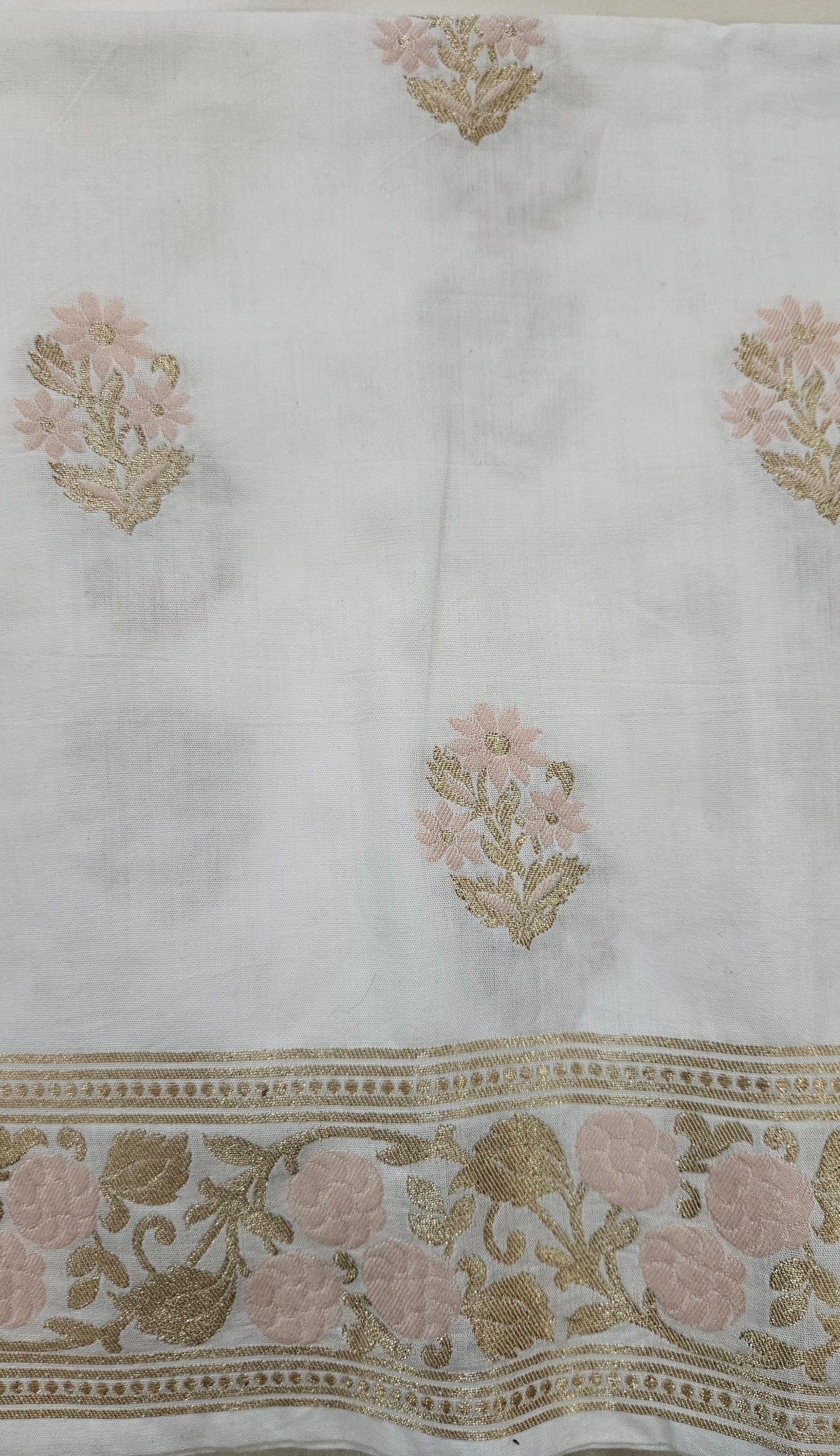 White cotton banarsi suit