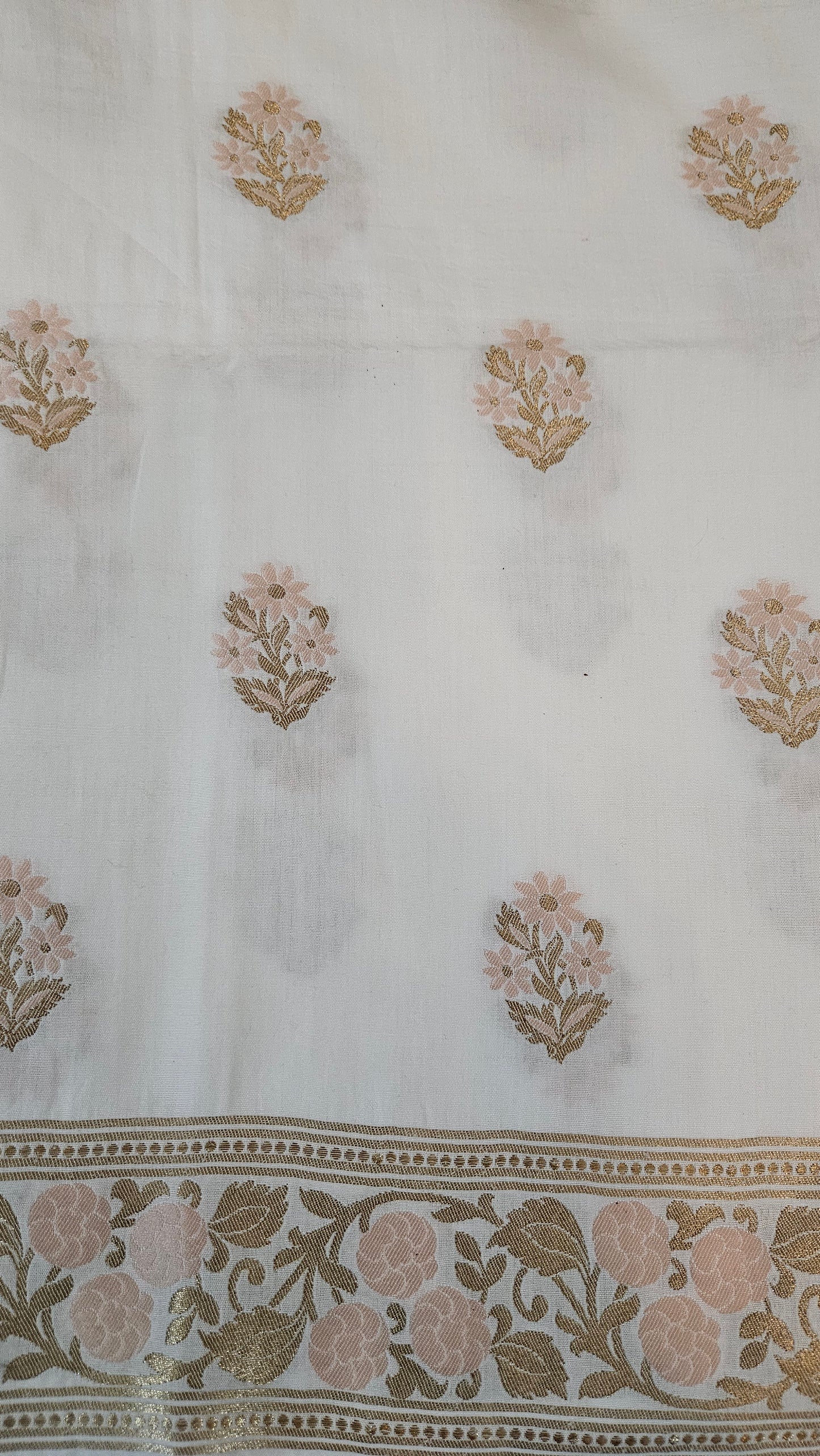 White cotton banarsi suit