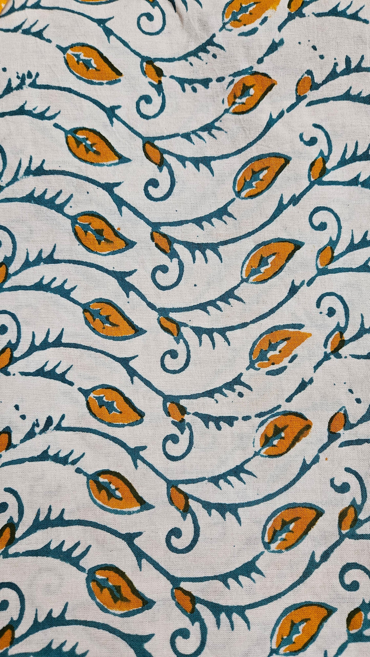 Mustard'n'green Baroda print cotton suit