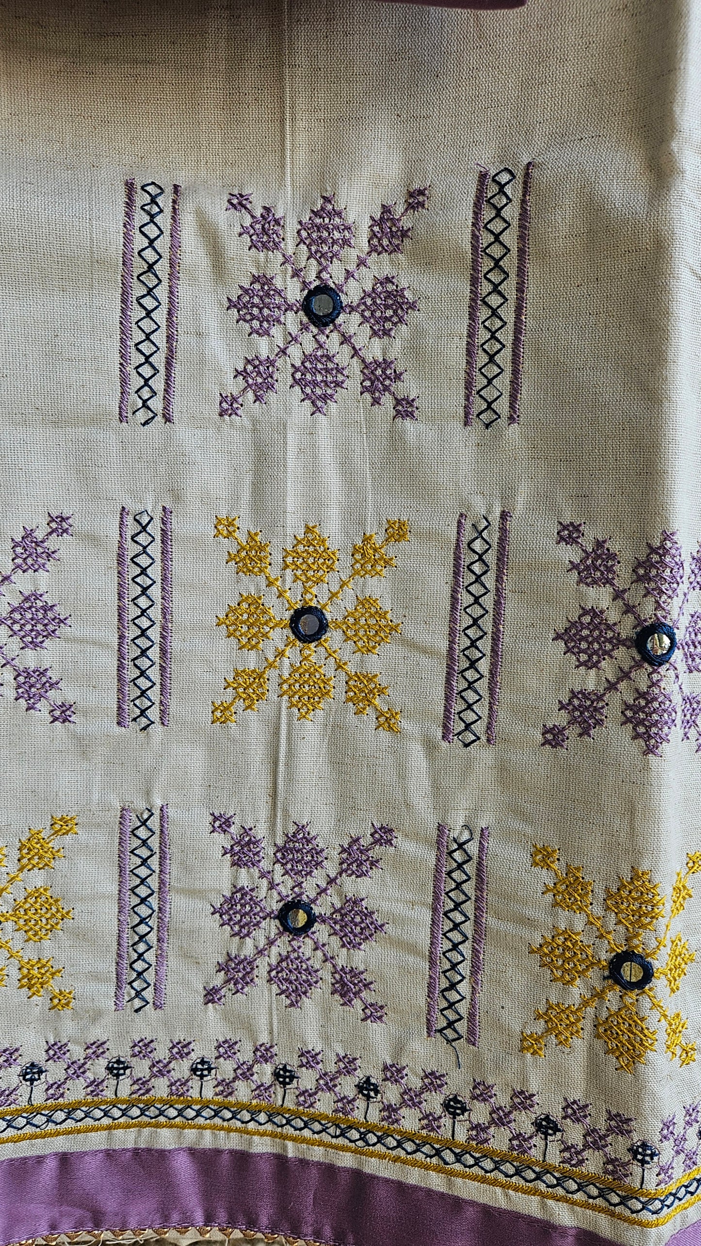 Mauve'n'white cotton satin suit material