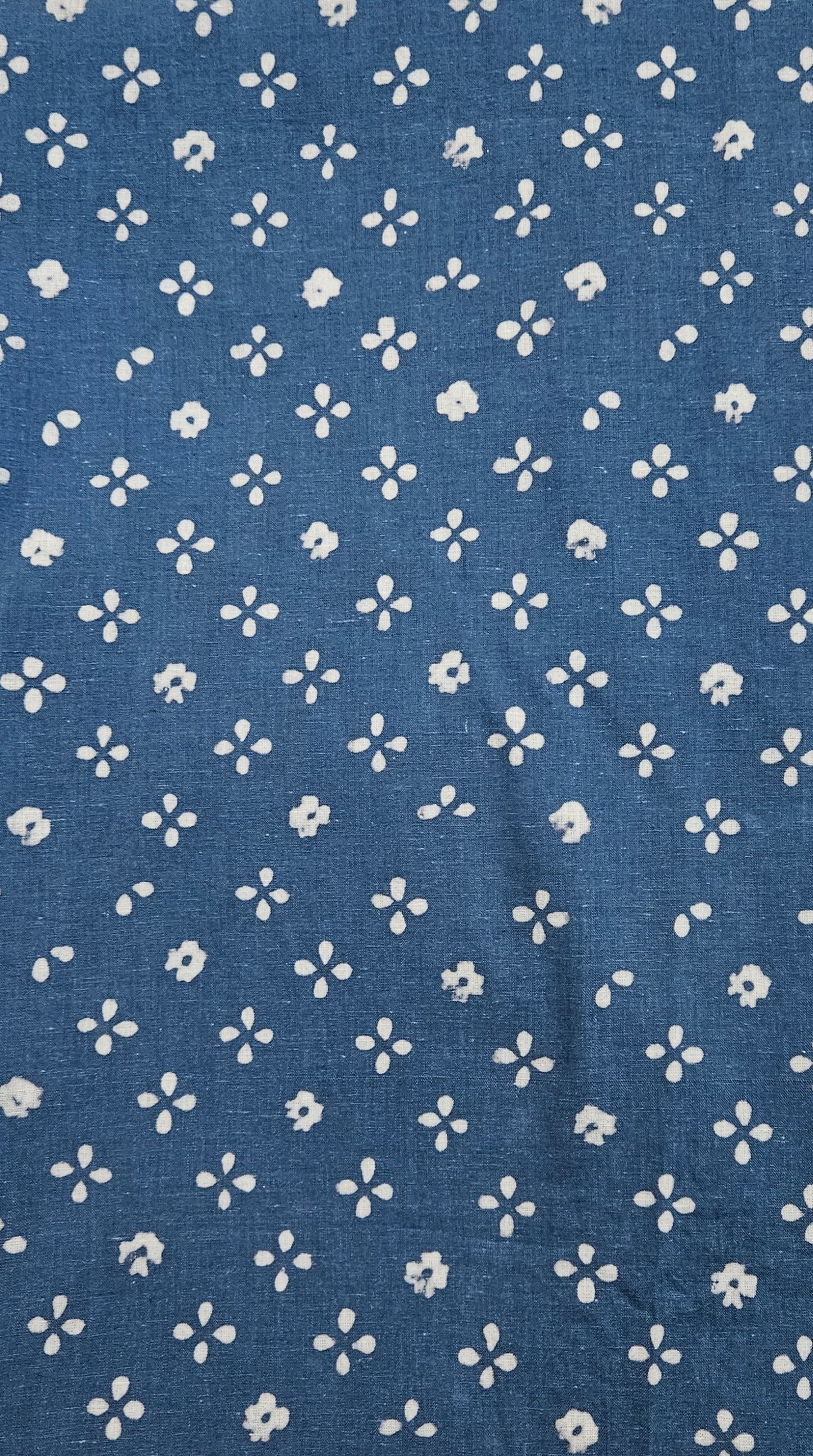 Dark teal'n'white block print cotton suit