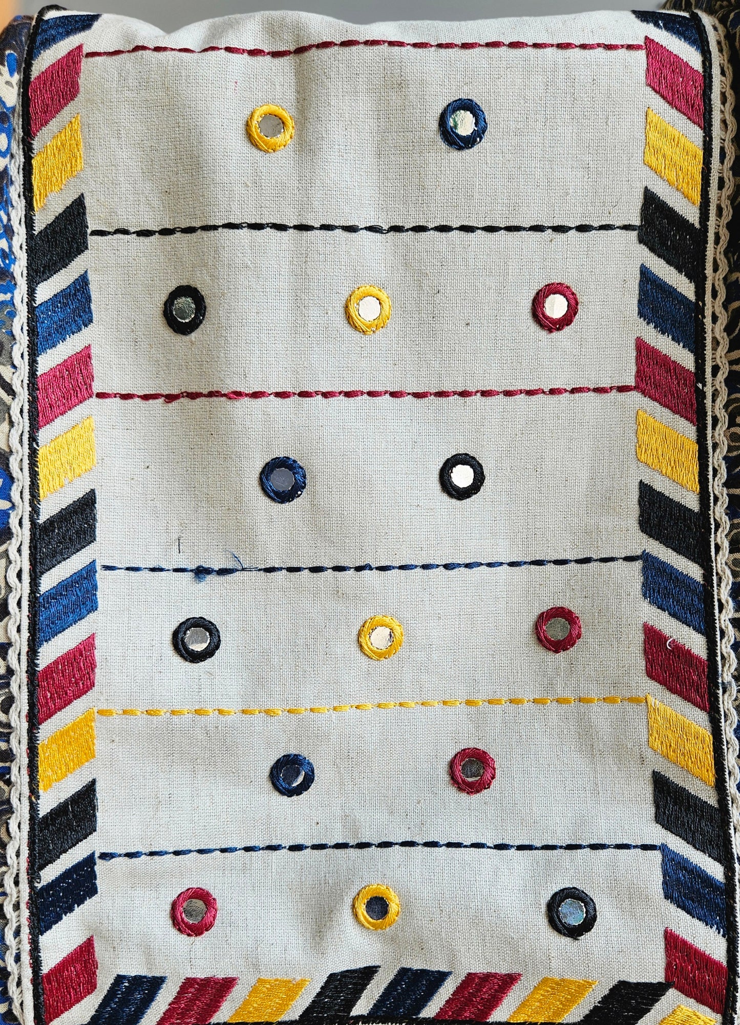 Green'n'yellow block print ajrakh cotton suit