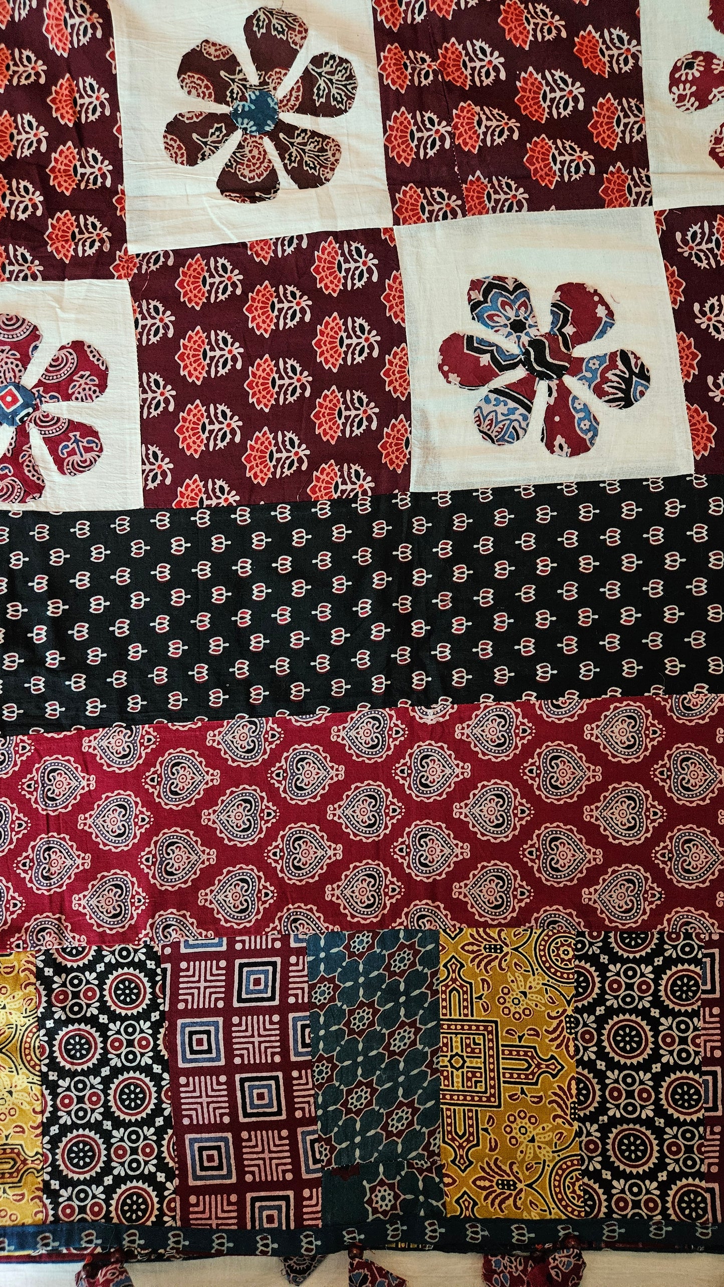 Black’n’maroon amrakhand print cotton suit