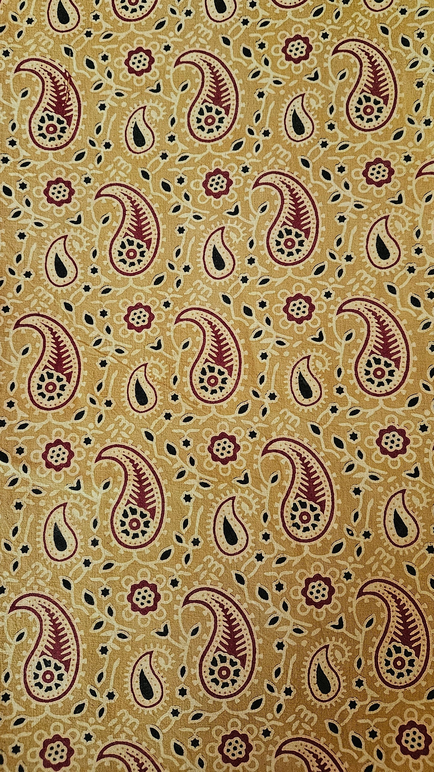 Mustard yellow’n’maroon ajrakh print cotton suit