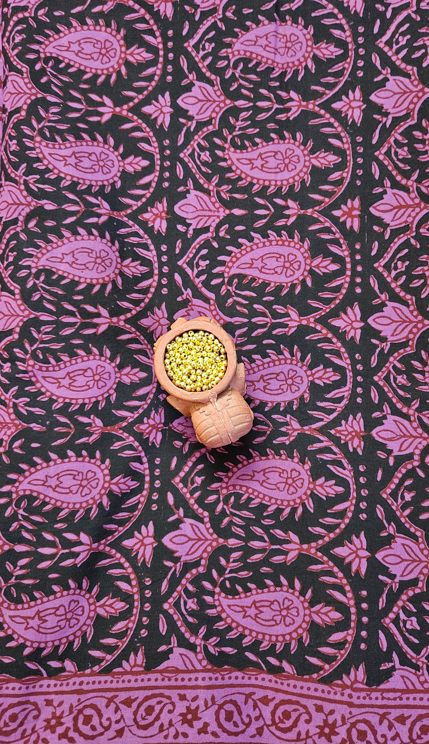 Black'n'purple bagh print cotton suit