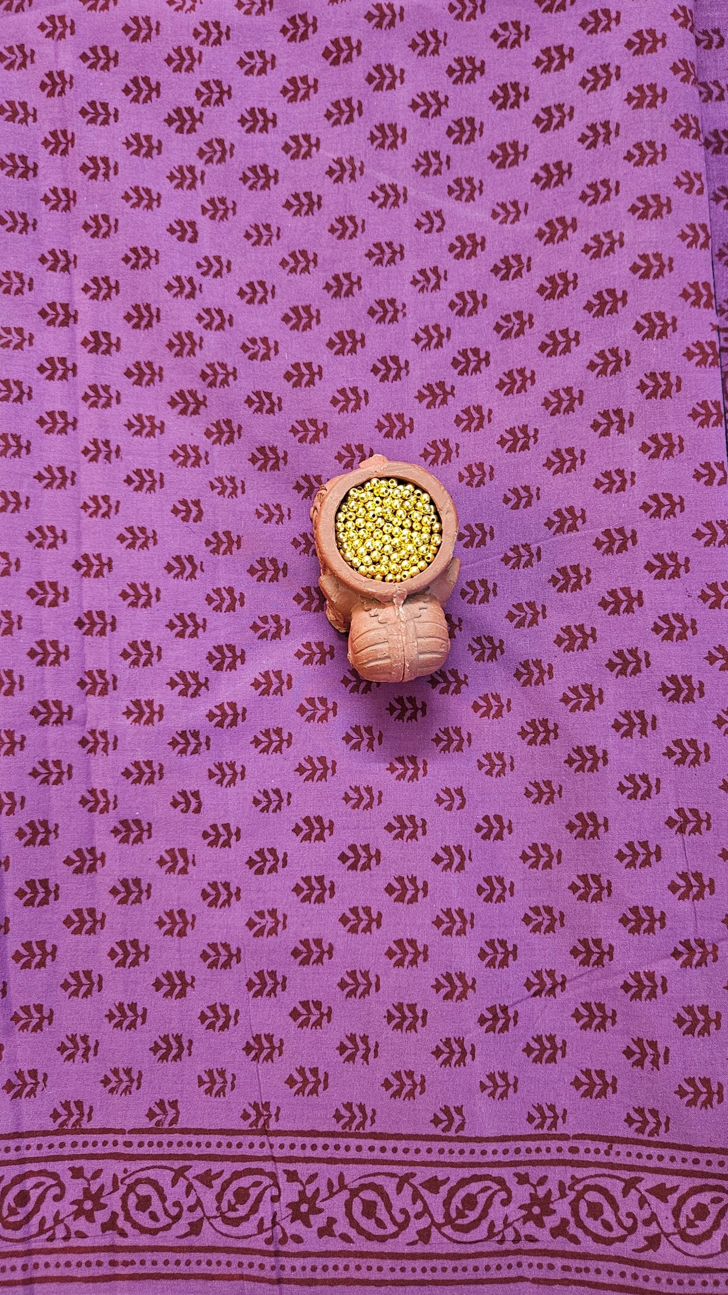 Black'n'purple bagh print cotton suit