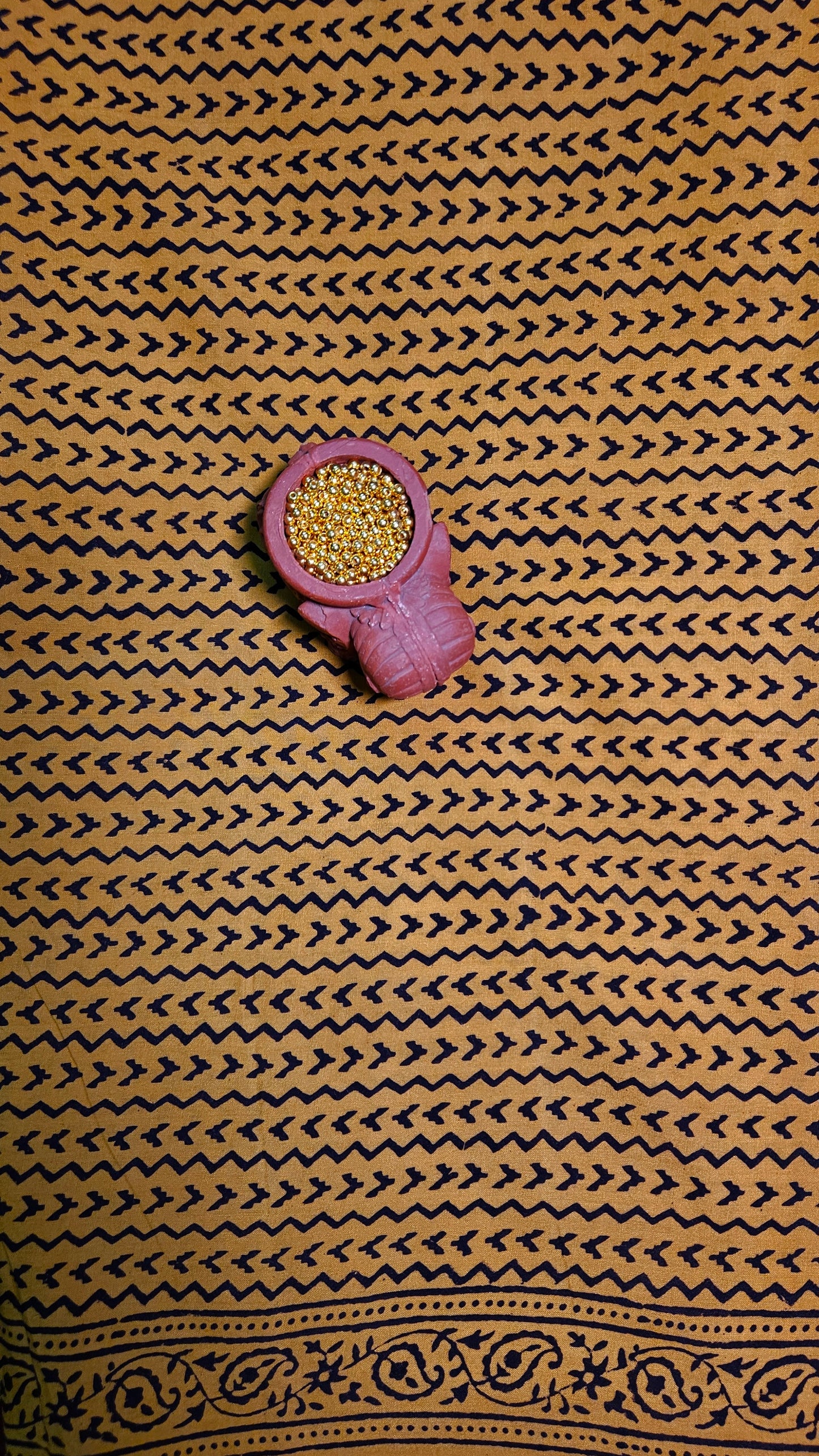 Maroon’n’mustard bagh print cotton suit material