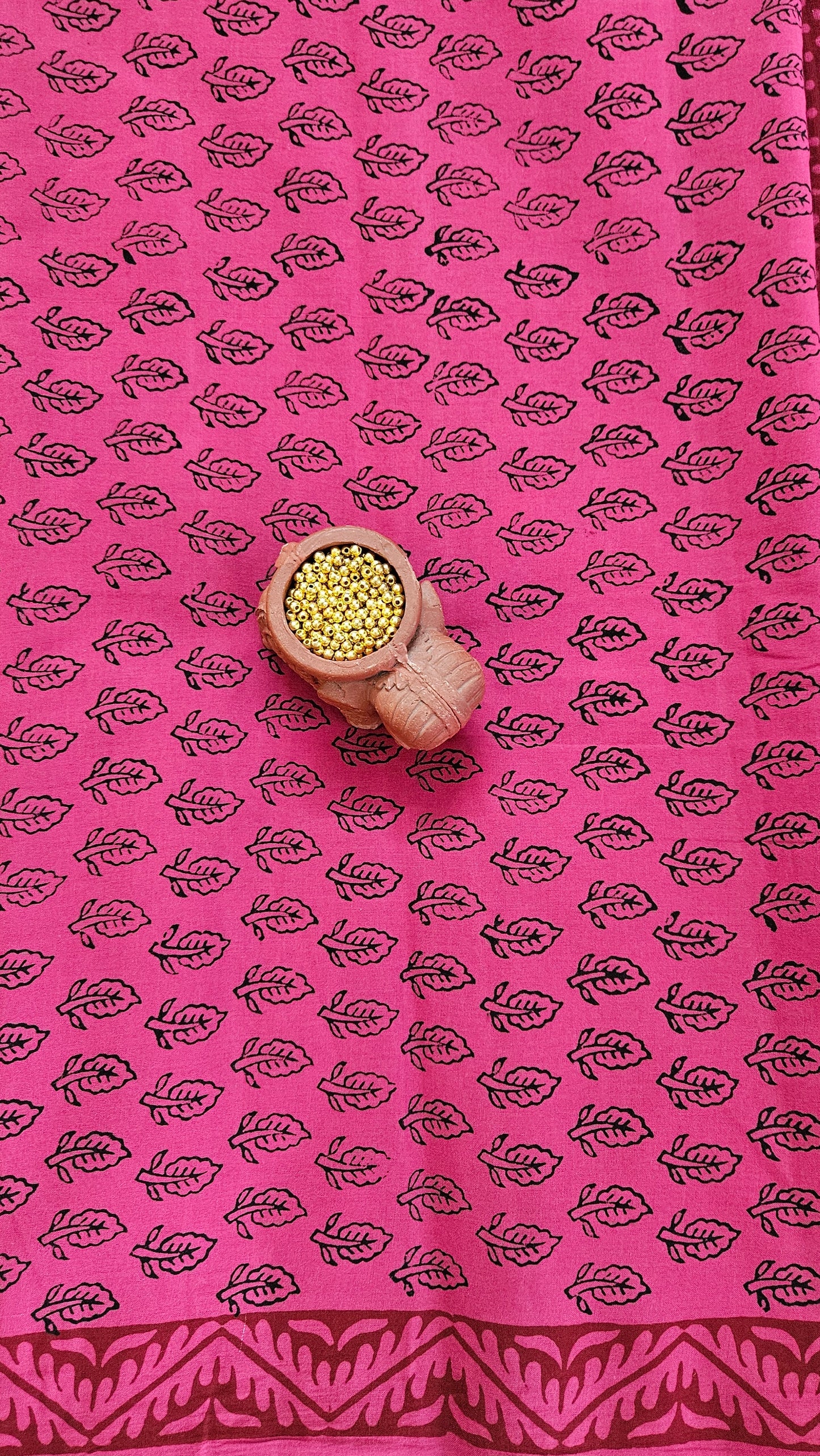 Pink black'n'maroon bagh print cotton suits