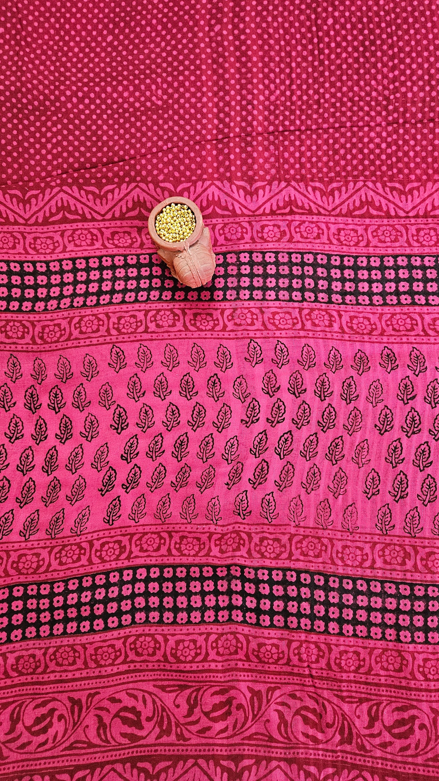 Pink black'n'maroon bagh print cotton suits