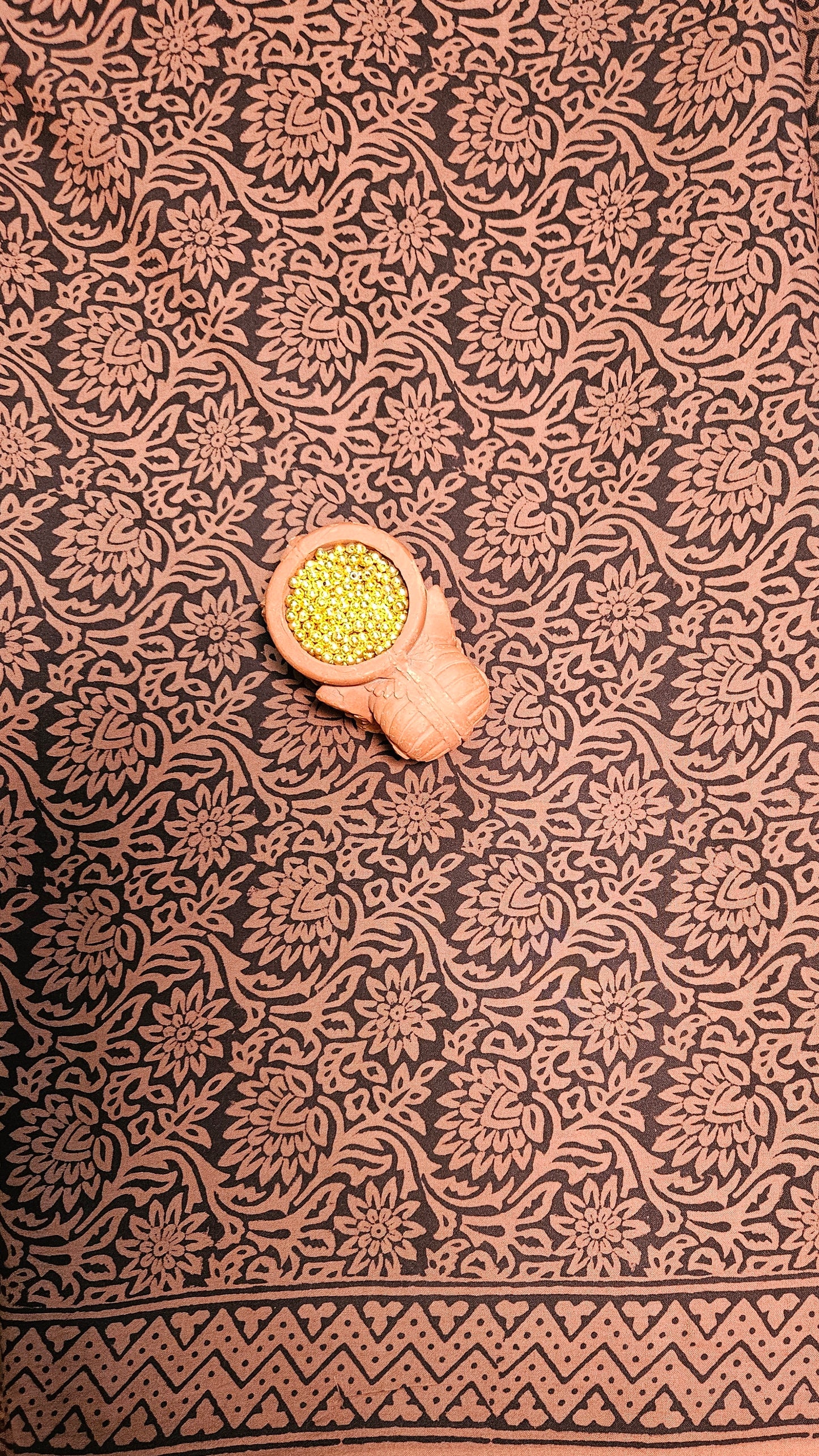 Browh'n'black bagh print cotton suit