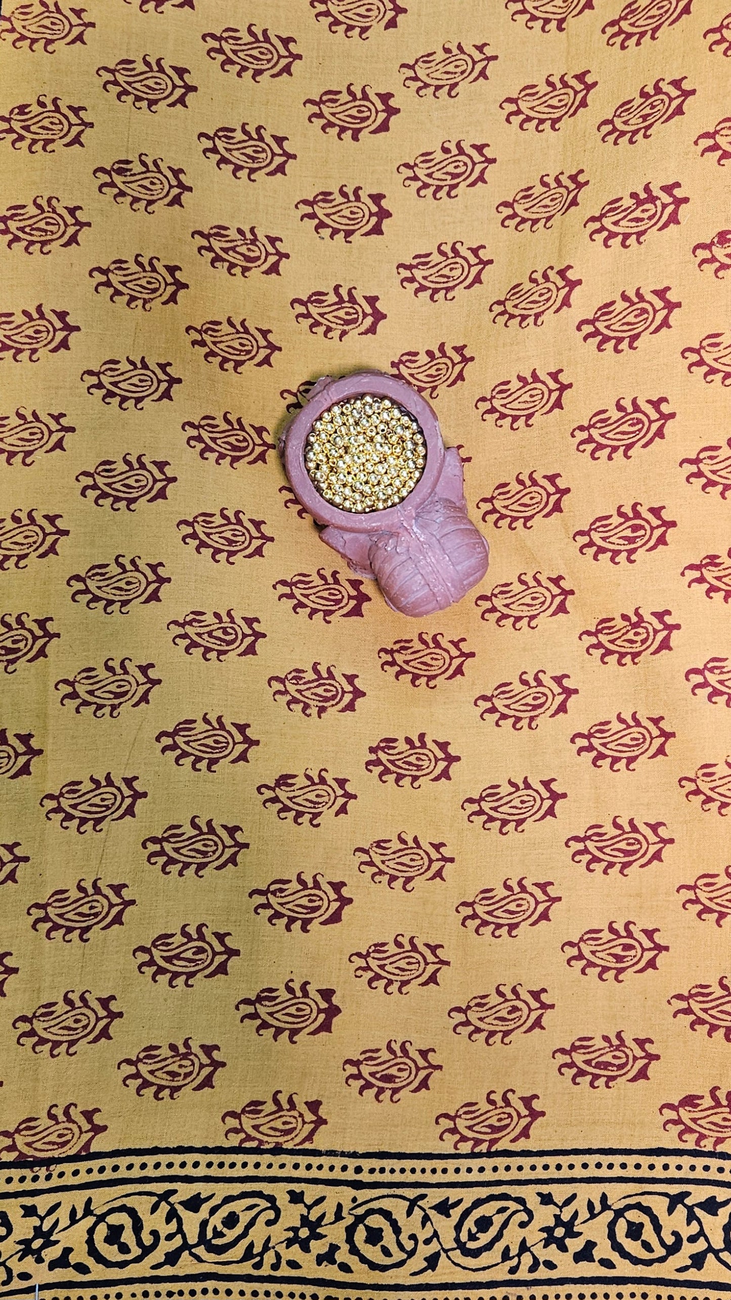 Black'n'mustard bagh print cotton suit