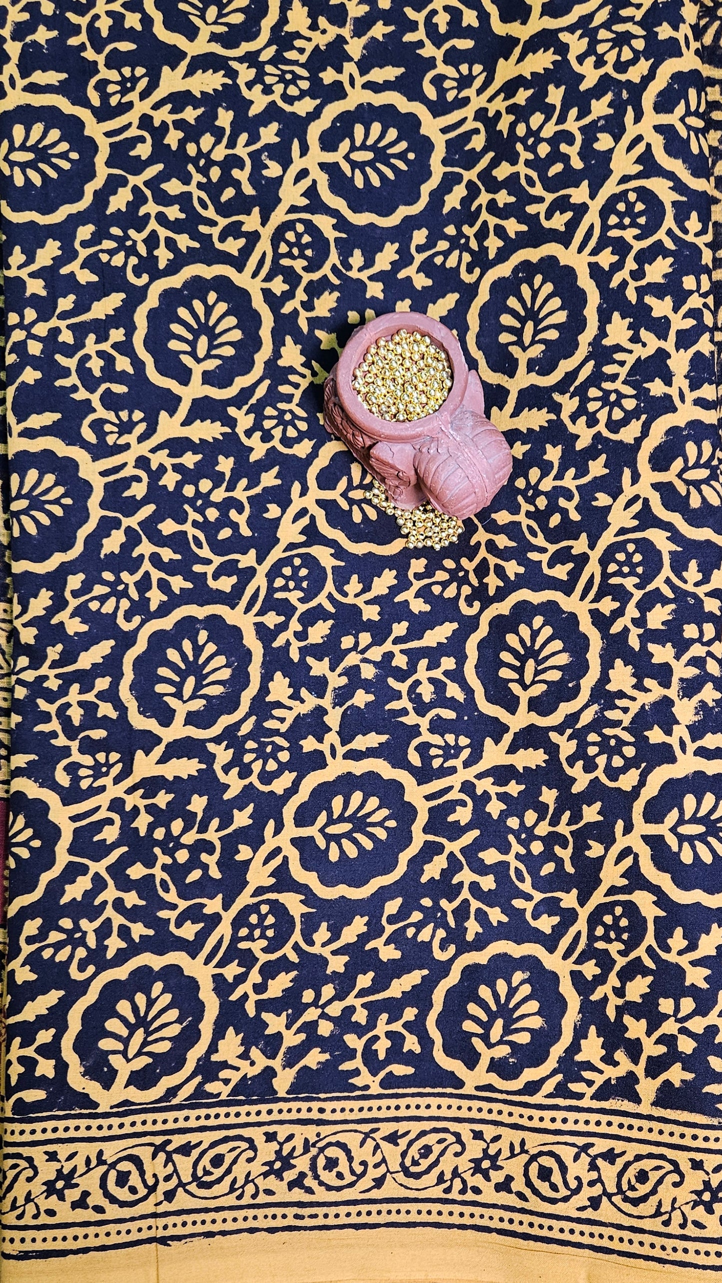 Black'n'mustard bagh print cotton suit