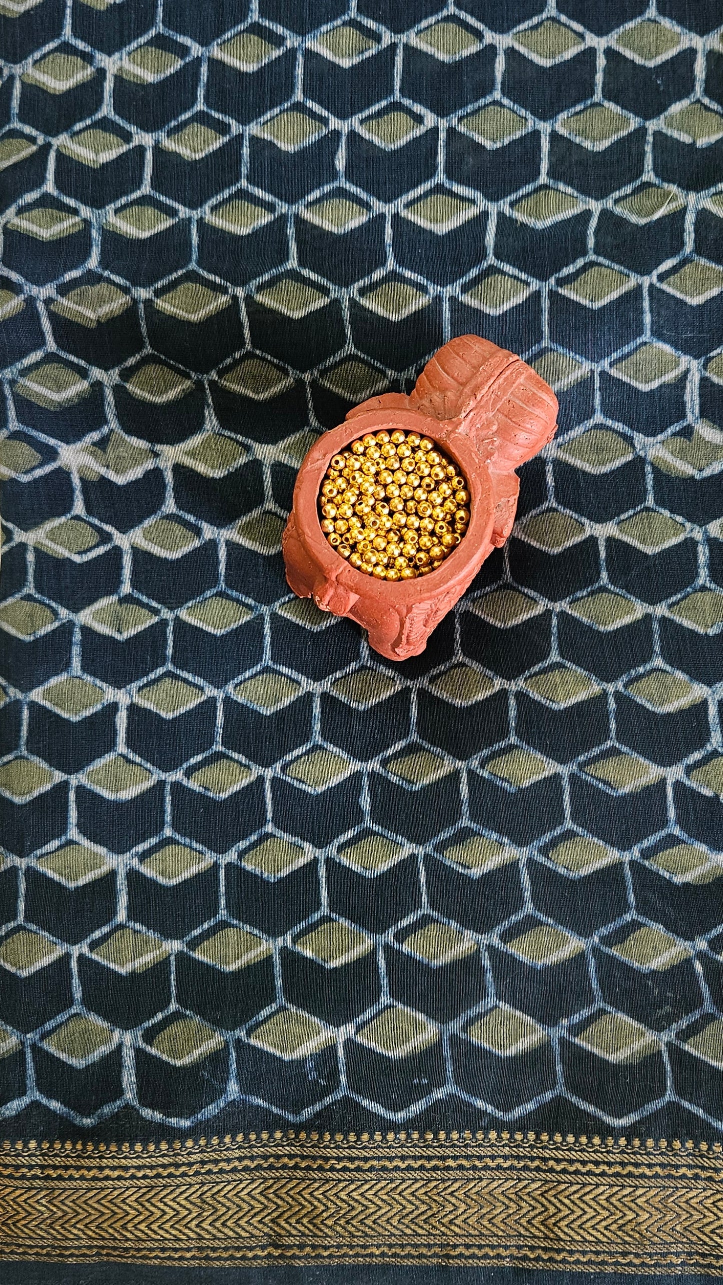 Peacock'n'sage green maheshwari silk cotton suit