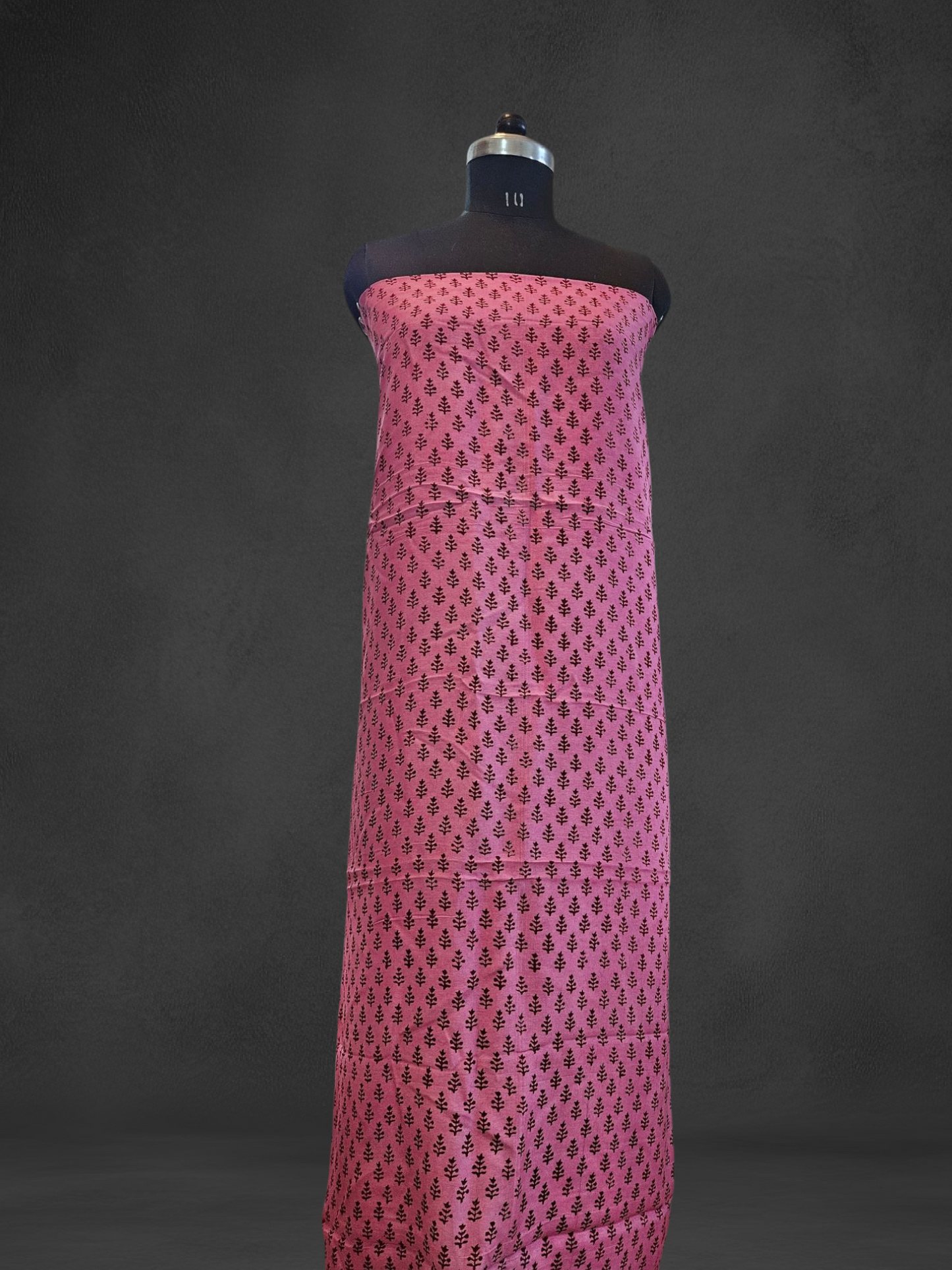 Pink maroon'n'black Dola silk kurta material with zari weaved borders