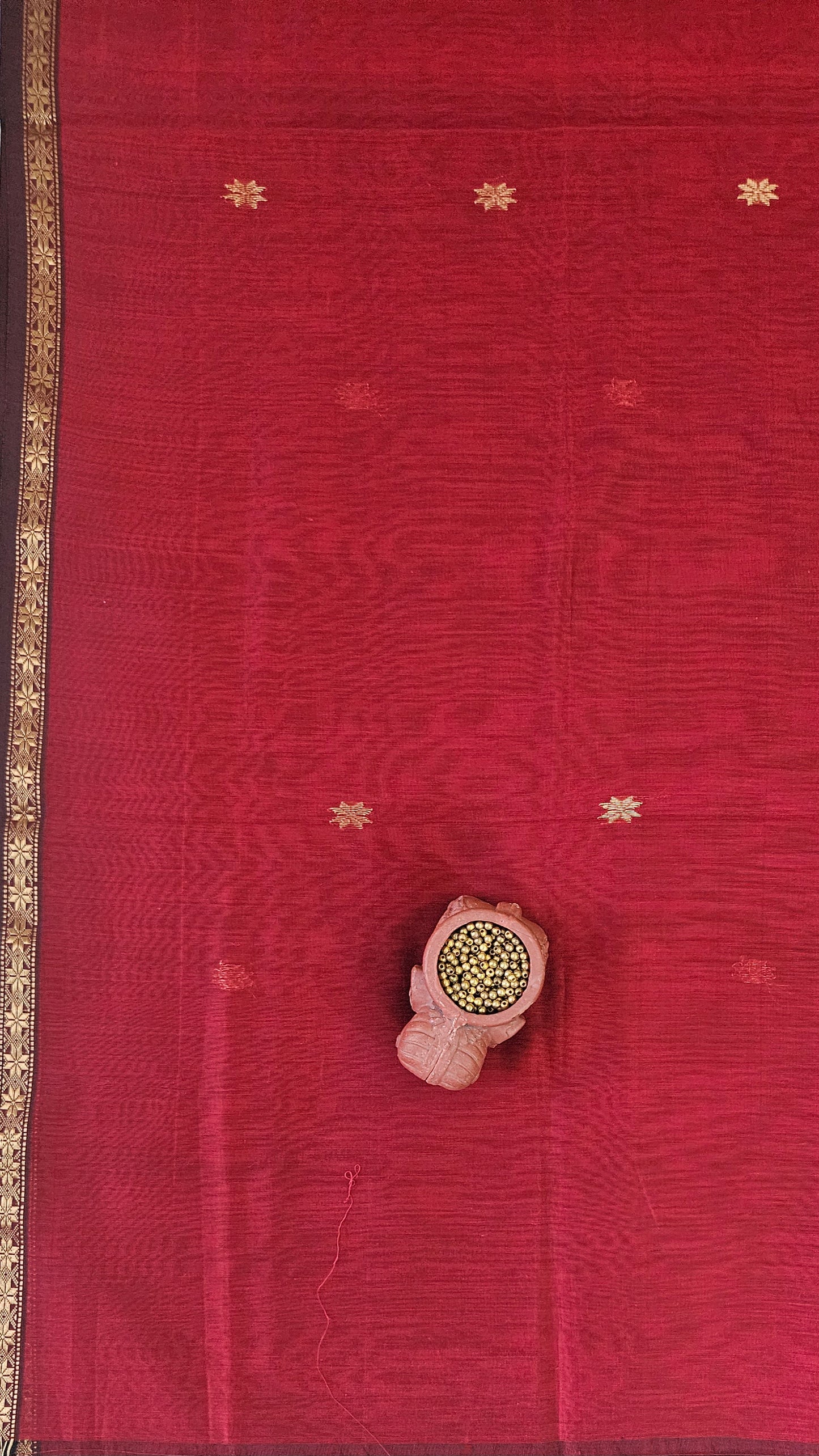 Red'n'mehandi green handloom maheshwari suit