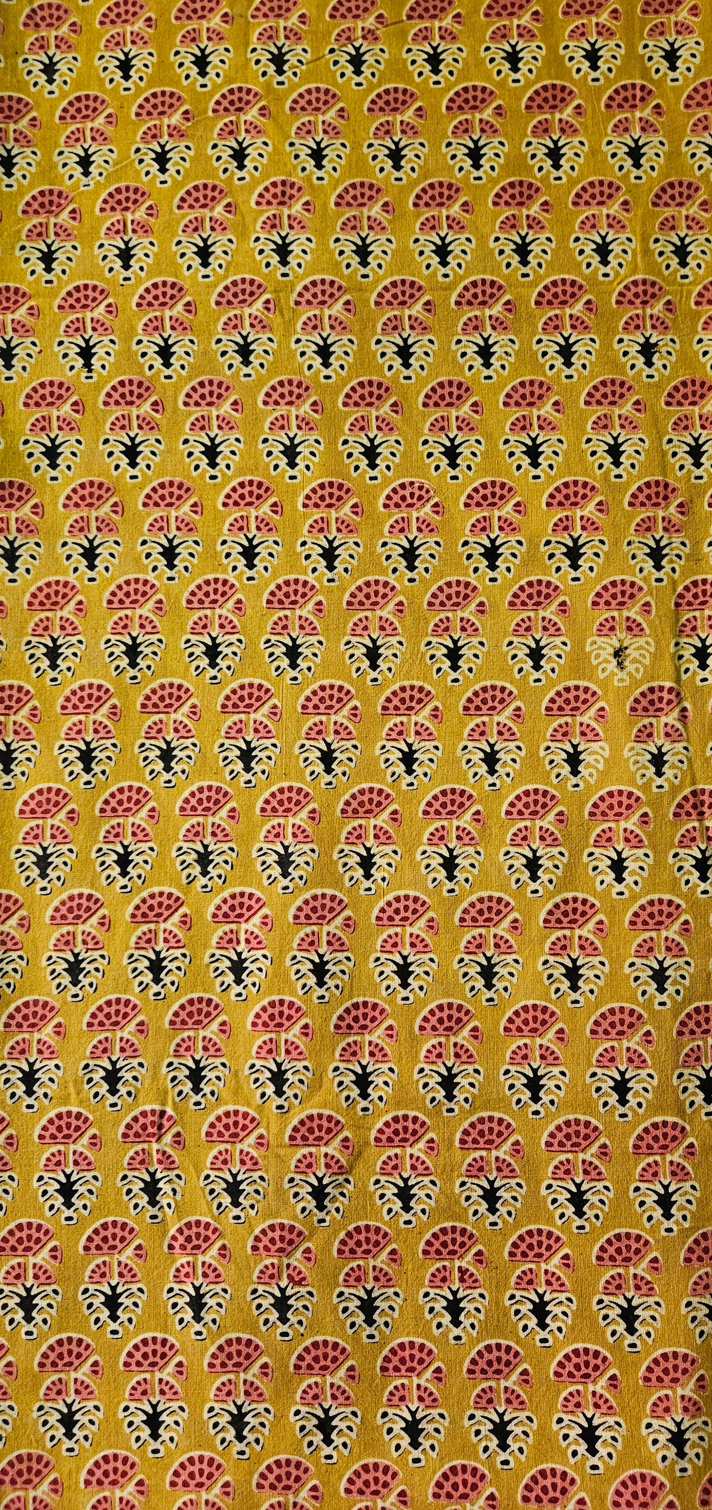 Mustard’n’green ajrakh print cotton kurta dupatta set