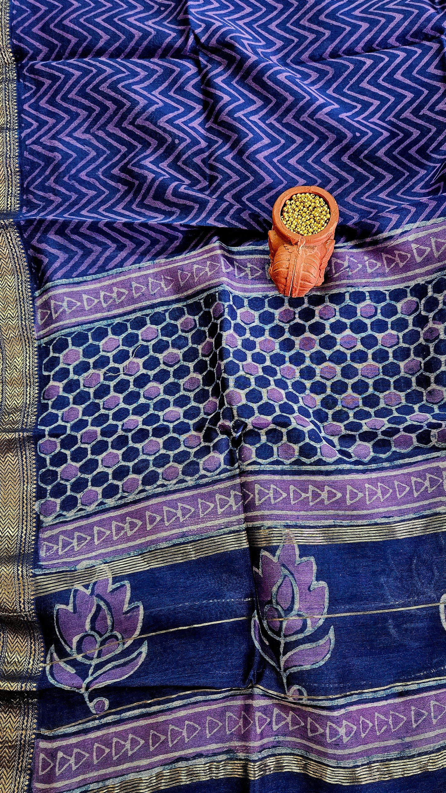 Purple’n’pink maheshwari silk cotton suit