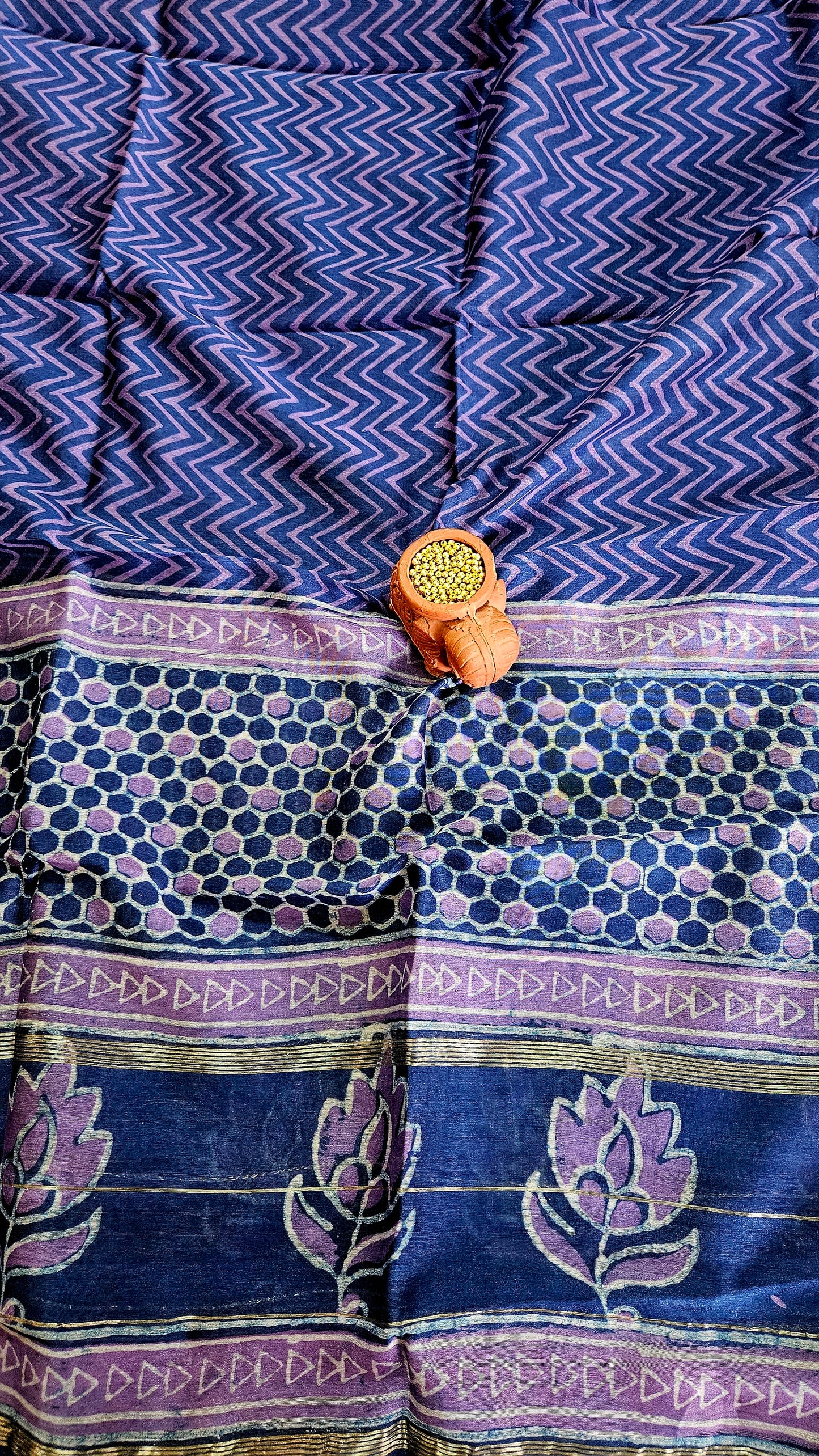 Purple’n’pink maheshwari silk cotton suit