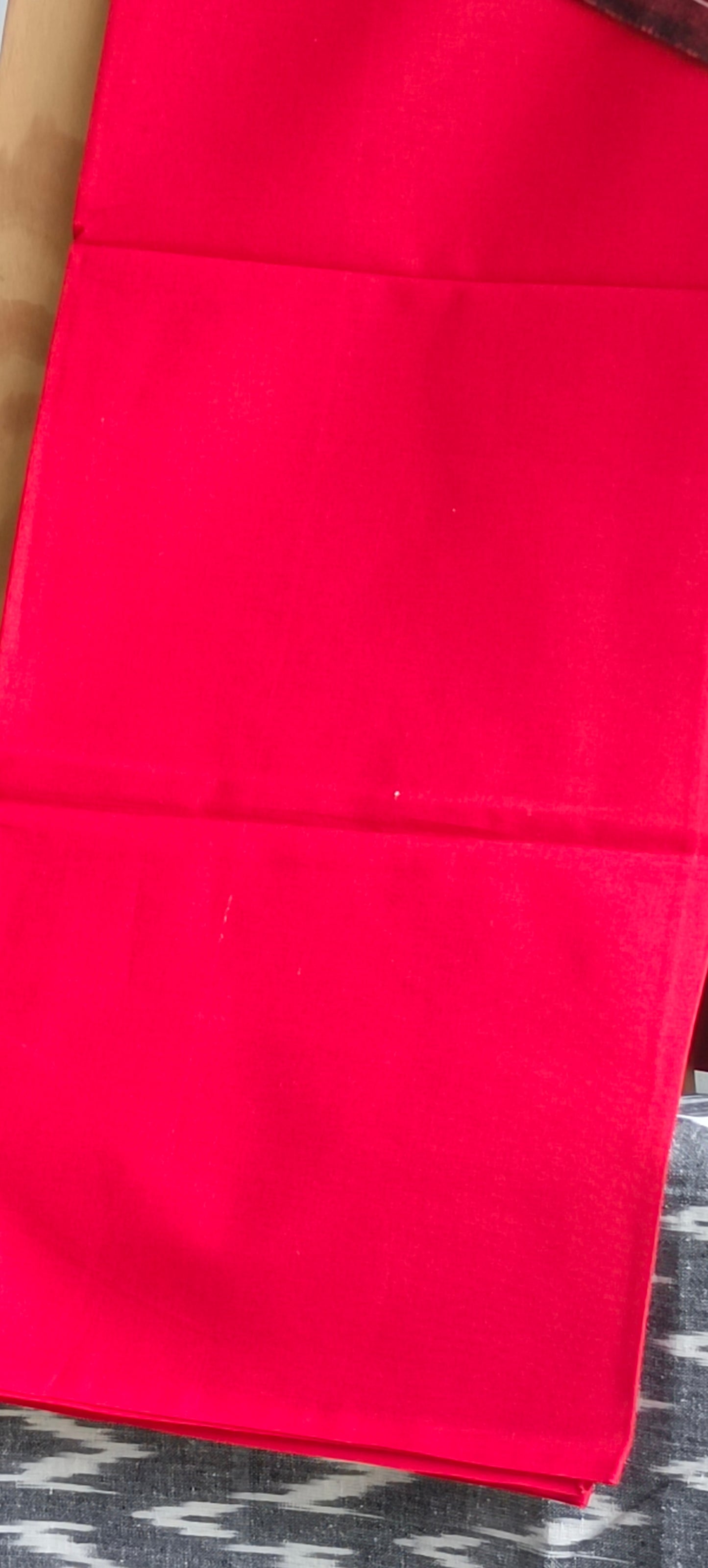 Red'n'Grey pochampally ikat weave cotton suit.